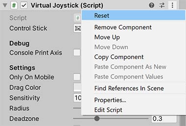How to reset the Virtual Joystick.